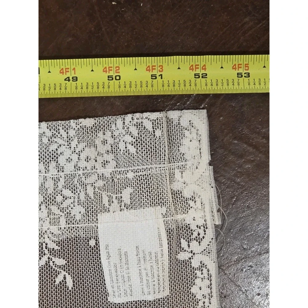 2 Vtg Y2K Floral Lace Curtain Panels 52x82